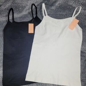 FeelinGirl 2 Pack Seamless Camisole Tank Tops Black White XXL NWT Adjustable